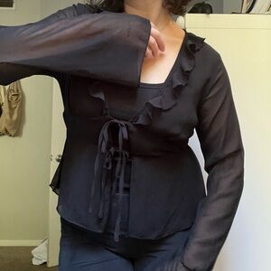 Sheer black cover shirt